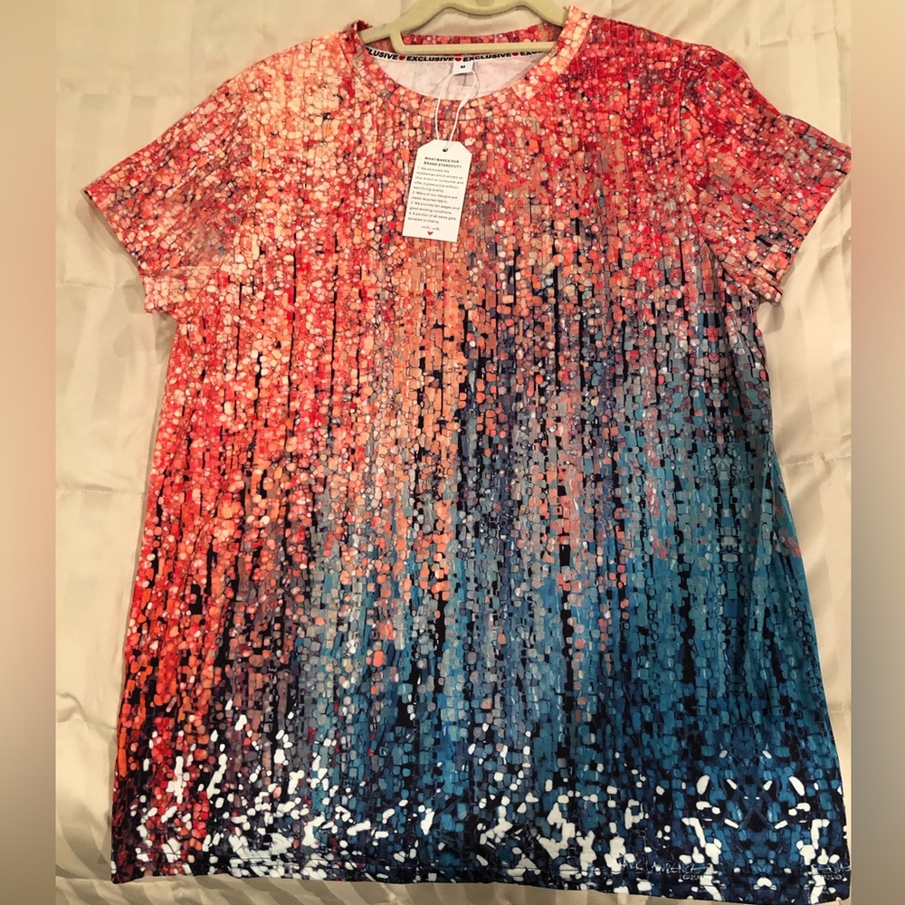 Short sleeve multicolor summer top